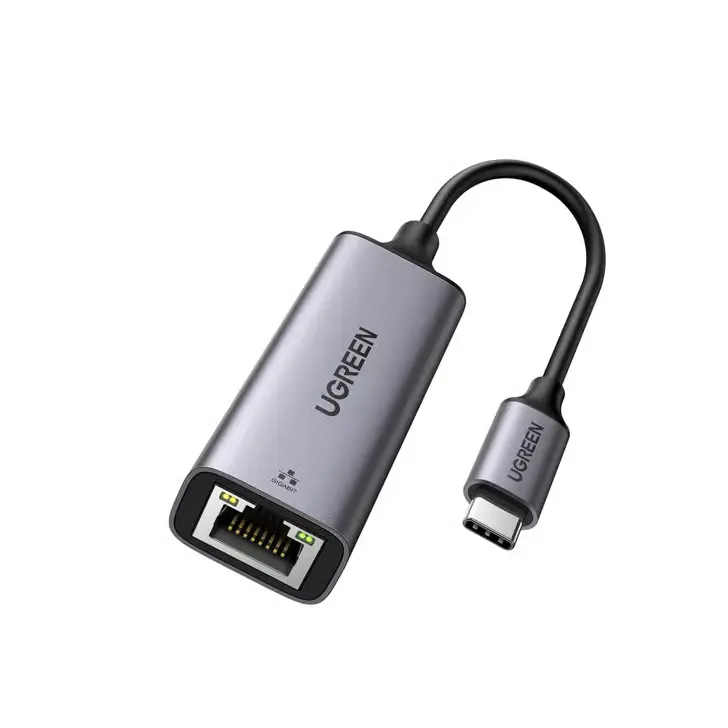 Adaptador de Red USB-C 3.1 (5 Gbps) a RJ45 | Thunderbolt 3 | Admite 10/100/1000 Mbps | Chip Inteligente | Amplia Compatibilidad | Caja de Aluminio | Longitud del cable 10 cm.