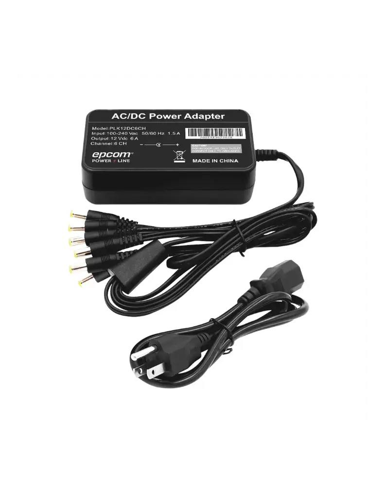Fuente de Alimentación de 4 Salidas de 11 - 15 Vcc / 5 Amper / Voltaje de Entrada 110- 240 Vac / Fusible Termico PTC Integrado para Protección / Salida de Voltaje Inteligente hasta 3 Amper por Salida