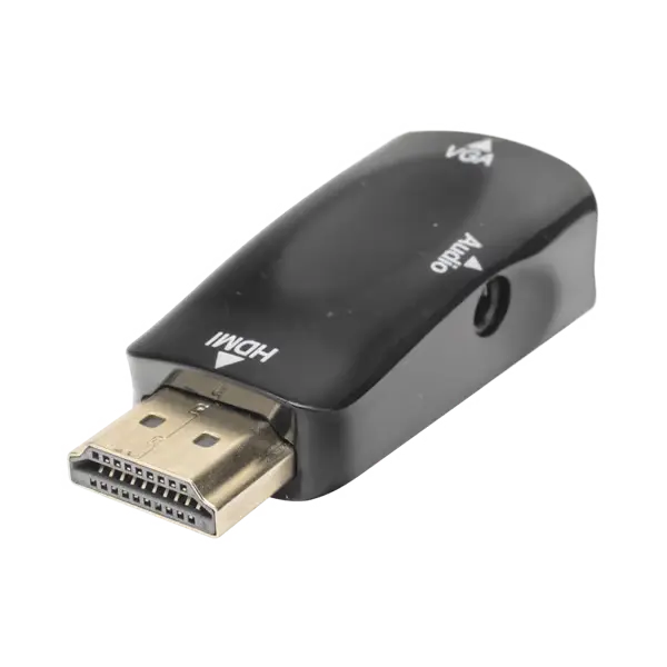 Adaptador (Convertidor) HDMI a VGA / HDMI Macho a VGA Hembra / Resolución 1920x1080 @ 60Hz / Adaptador de Audio de 3.5 mm / Chapado en Níquel